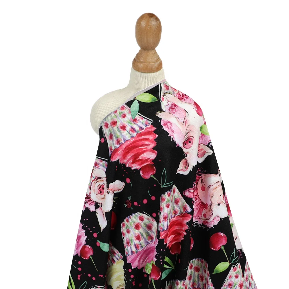 High Quality Custom printing double brushed Polyester spandex  fabric for baby