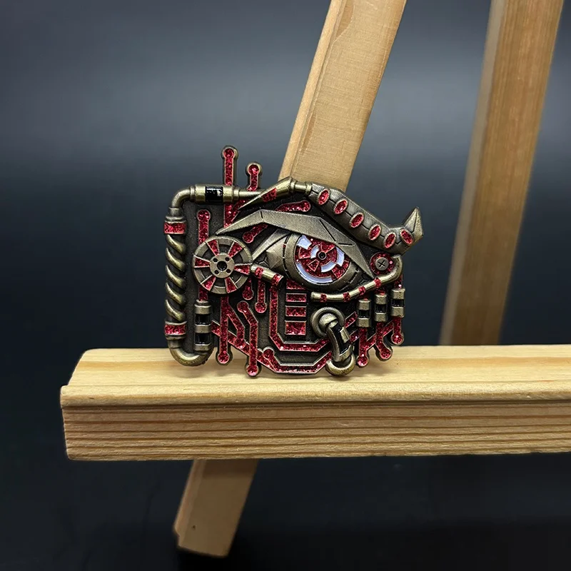 Custom High Quality 3D Soft Enamel Simulation Engine Badge Modern Metal (Brass) with UV and Offset Printing for Gift