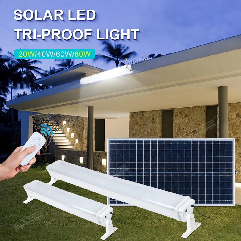 ALLTOP High quality wireless IP65 waterproof Outdoor PC 20W 40W 60W 80W led solar Tri-proof light