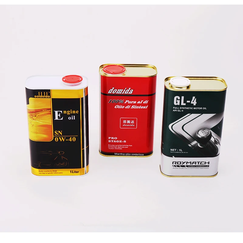 Factory Customized Label 1000ml Engine Oil Tin Can 1L Brake Oil Motor oil Metal Packaging