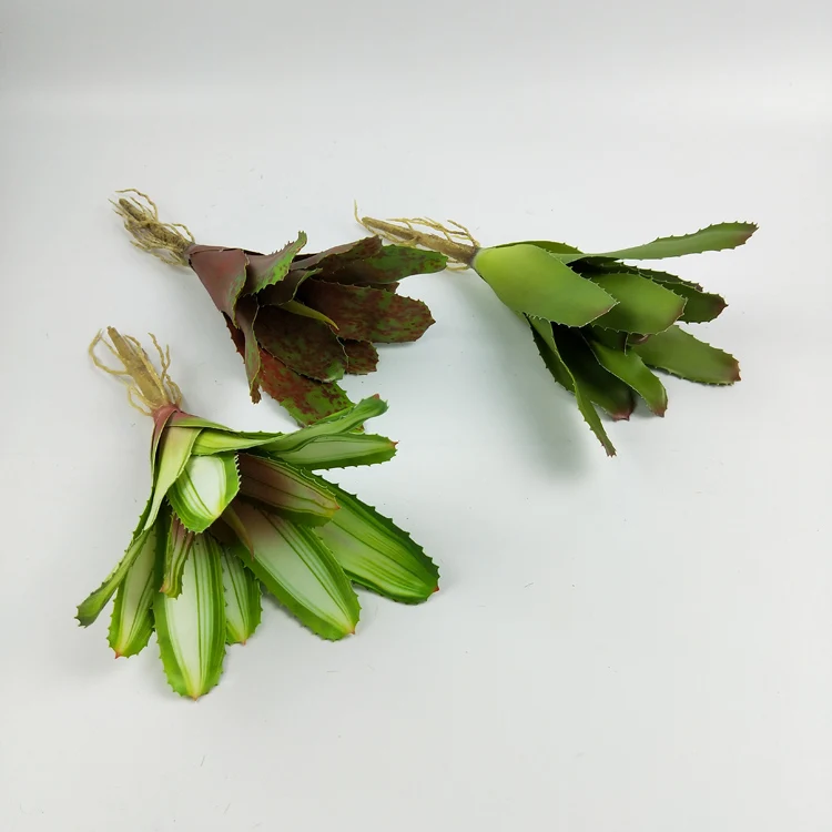 New design fashion home decoration artificial leaf bromeliad decorative plant pots