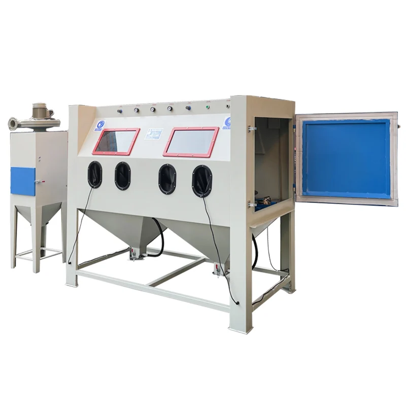 BY-2010-2A Manual Sand Blasting Machine Double Station Sandblast Cabinet Industrial DrySand BlastingCabinet