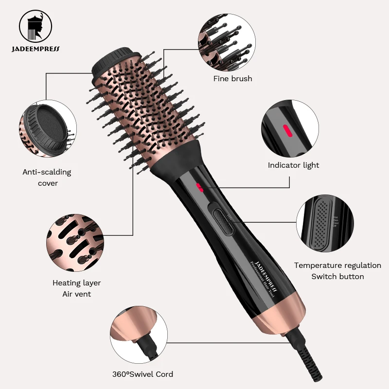 Hot Air 3-in-1 Blow Dryer Brush Ceramic Plate 1000W Power LED Display Household Hotel Use Hair Straightener