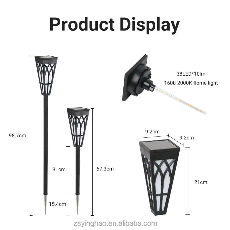 Creative Simulation Lamp Led Waterproof Solar Torch Light With Flickering Flame For Garden Outdoor