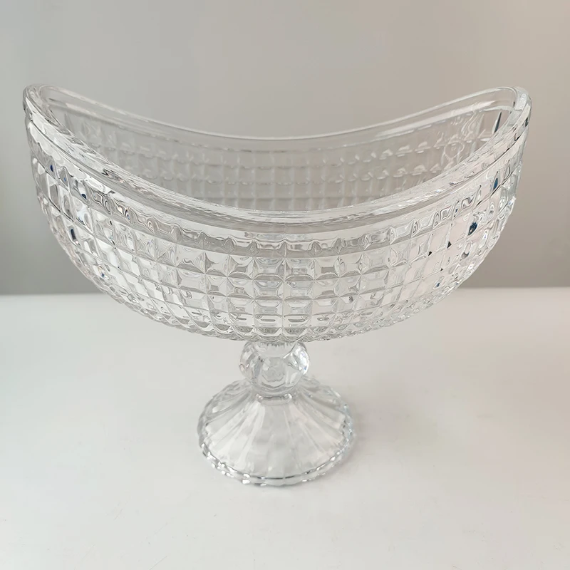 Top Seller Glass Bowl Large Custom Heavy Base Serving Glass Cocktail Glasses Dispenser Punch Bowl Set for Party