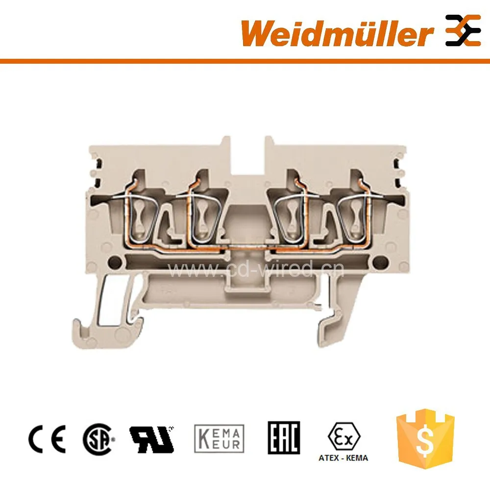 4-полосная клеммные колодки Weidmuller зду 2.5N/4AN подпружиненный коннектор для электрического измерителя