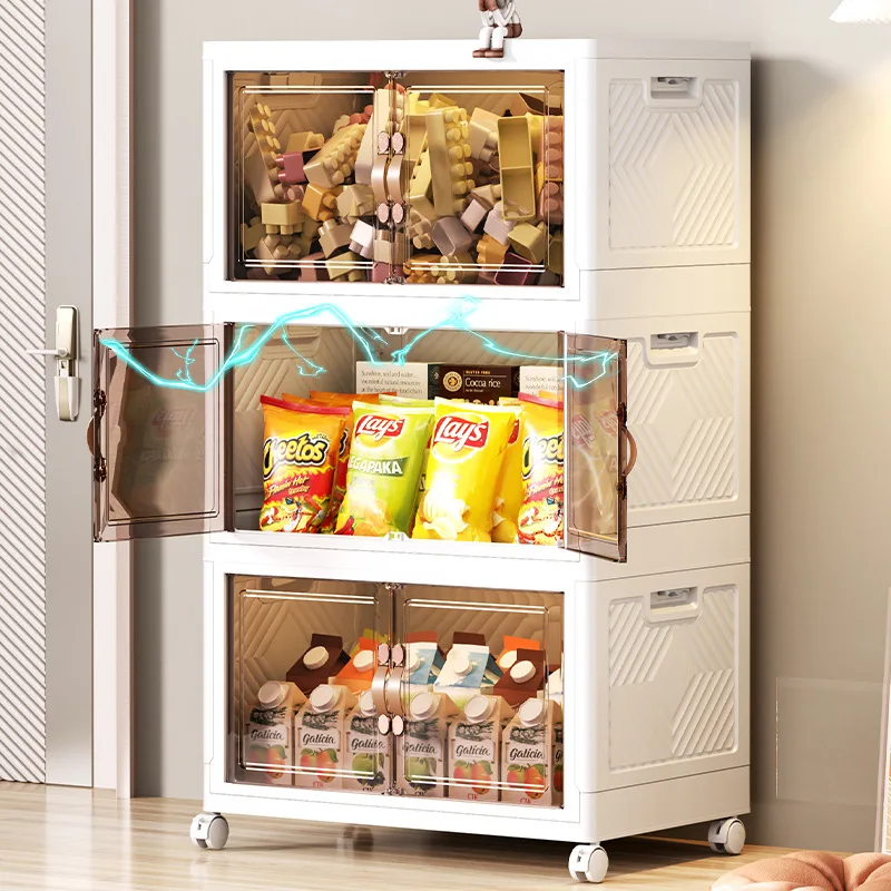 Wholesale Home Organization High Quality Living Room Wardrobes Foldable Clothes Cabinets Plastic Clothing Toys Storage Box Bins