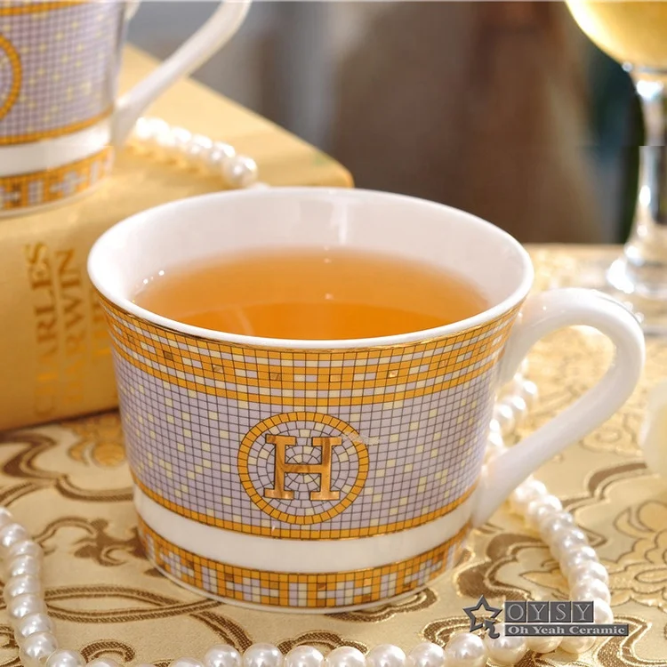 New Bulk new bone china printed ceramic porcelain tea coffee cup and saucer set