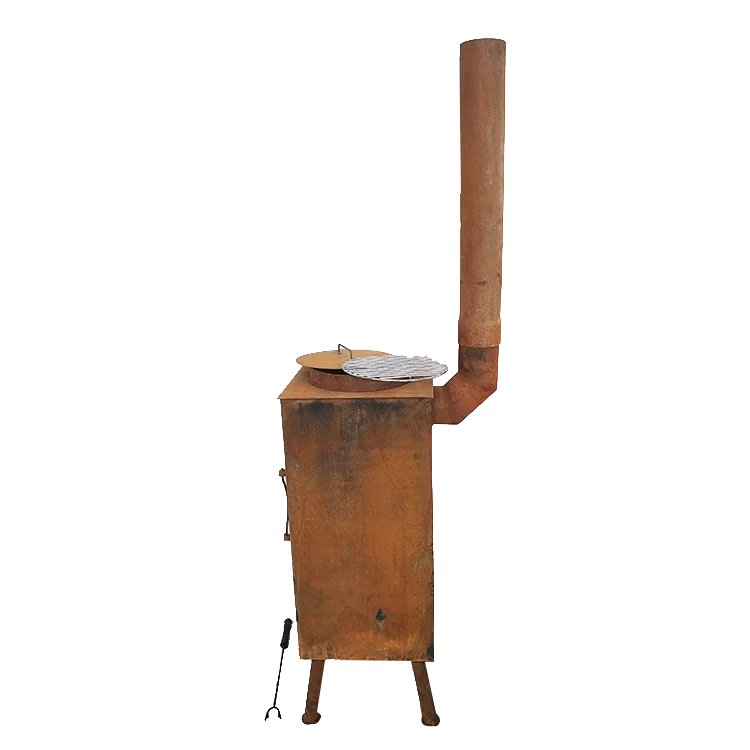 Современные стальные плиты corten уличные дровяные с дымовой трубой