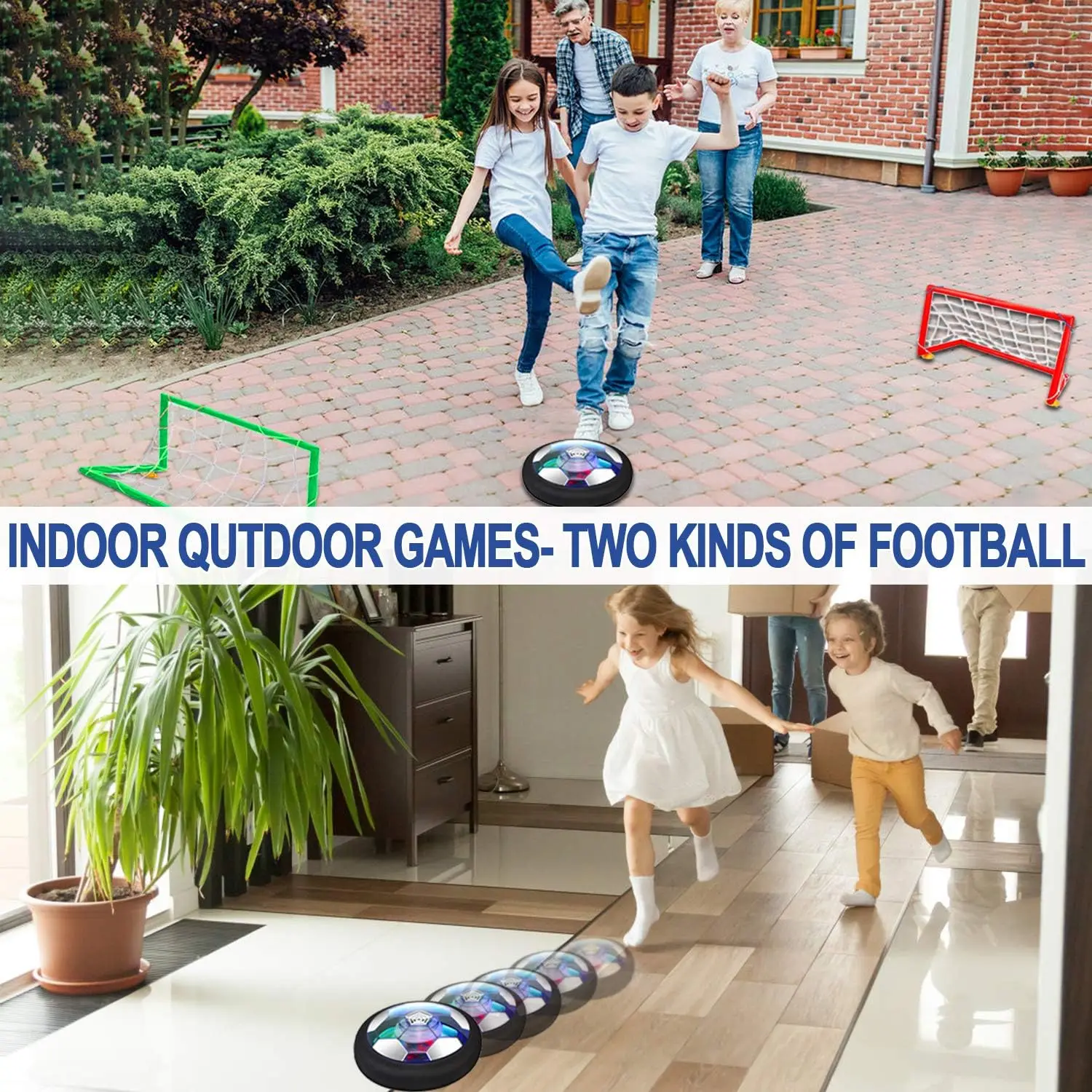 Kids sport Game Hover Soccer Ball With Led Light And Music Goal Soccer Ball Set Indoor Playing Sport Game Outdoor Toys