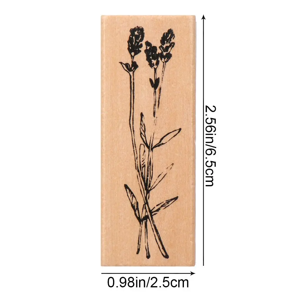 Vintage Wooden Rubber Stamps Sets Plant and Flower Decorative Rubber Wooden Stamps for Card Making, DIY Craft, Scrapbooking