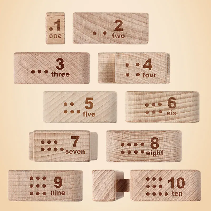 Number Wooden  Building Blocks Math Digital Toys Baby Balance Block  Toy Montessori Educational Natural Wood Toys for Kids