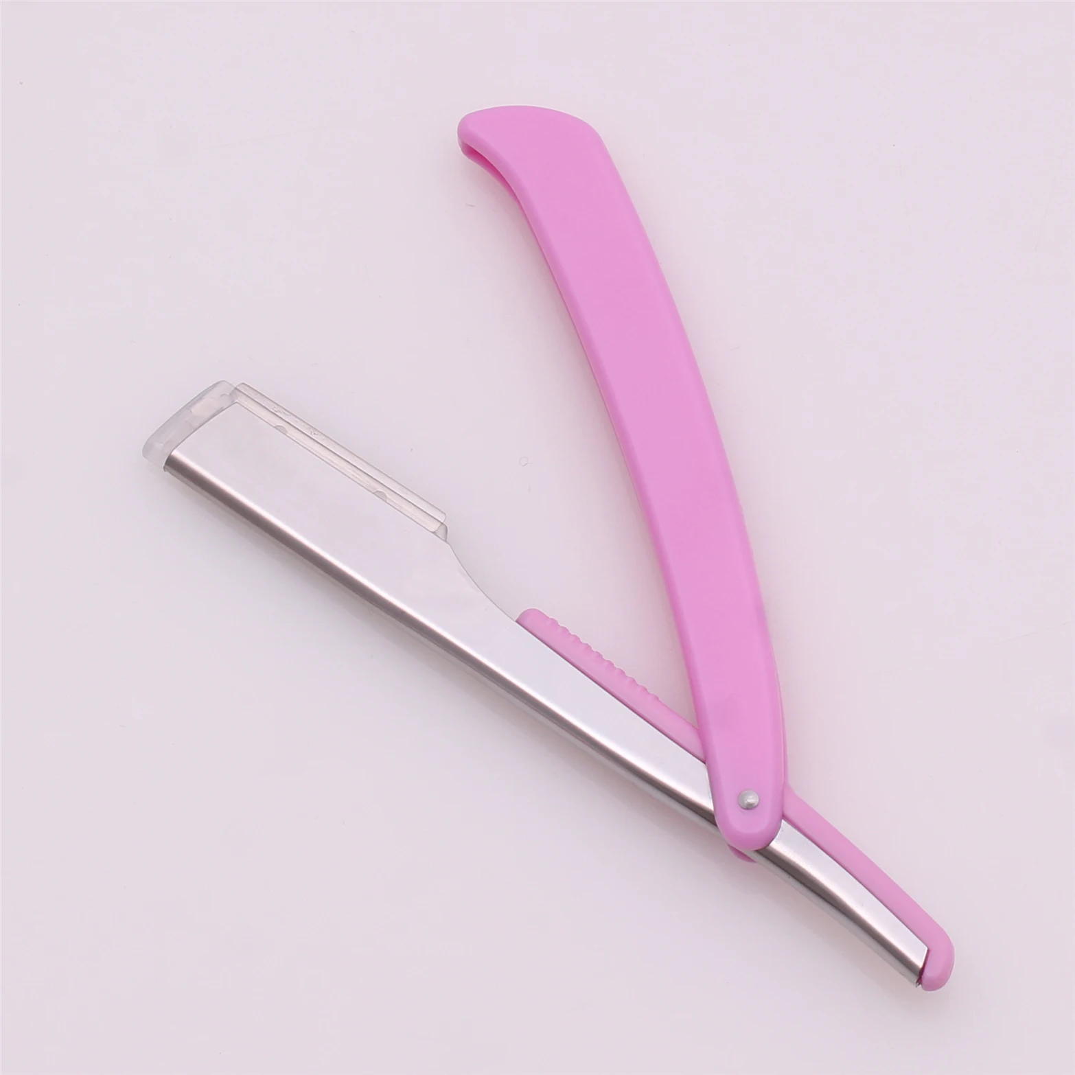 100Pcs Retro Men Beard Barber Shaving Razors Folding Shaving Knife ABS Straight Razor Holder Beard Shaver Tools + 100 Blades 74#