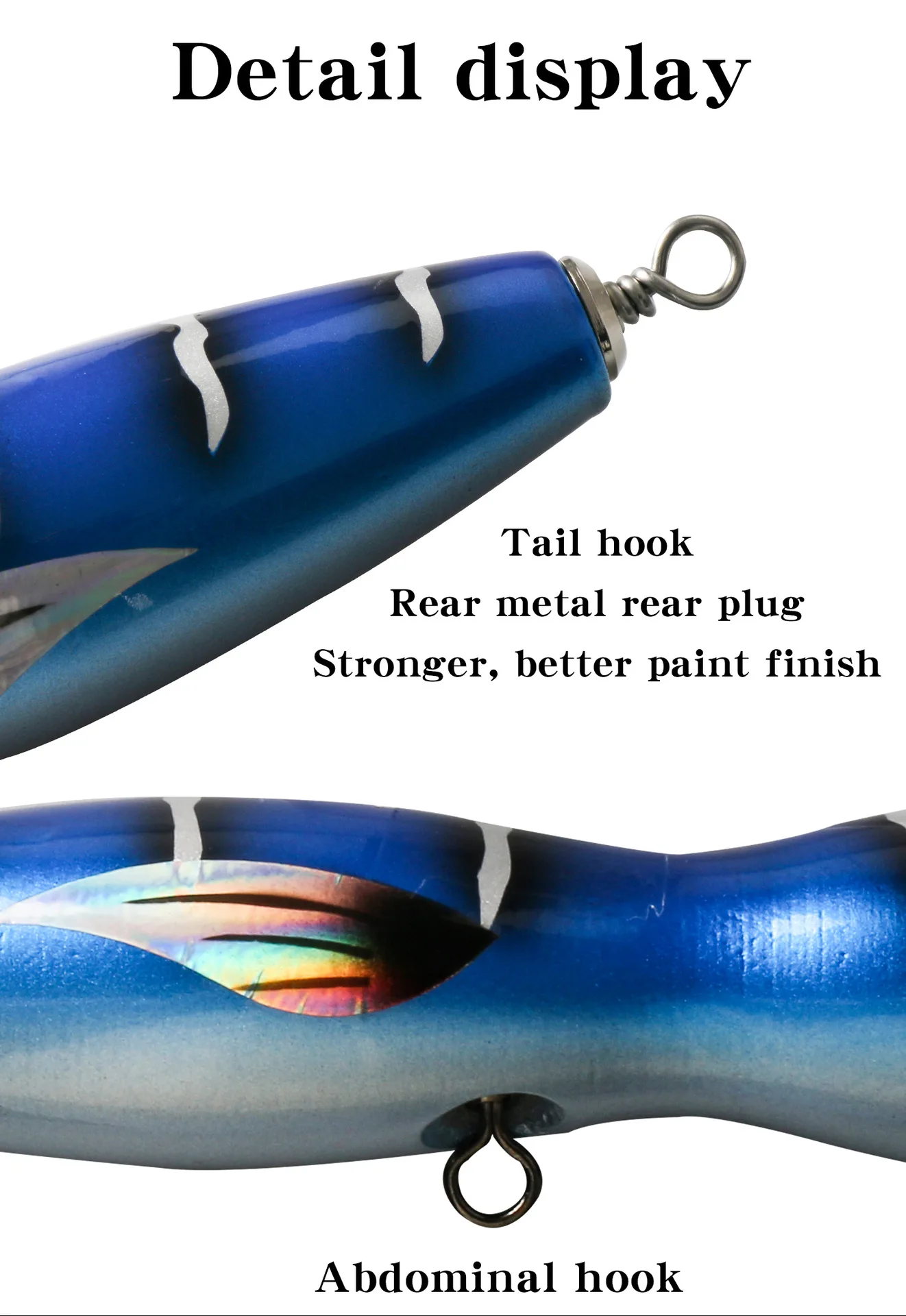 Handmade Top Water Wood Lure New 40g-120g Wooden Popper Trolling Fishing Baits for River Trolling Made of Silicone and PVC