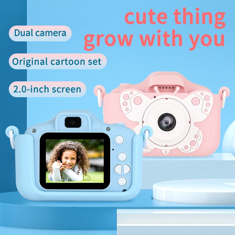 X5S Selfie Camera for Kid Hd Digital Video Portable Kids Toy Cameras Gift For Age 3-9 Built-In Fun Games support SD Card