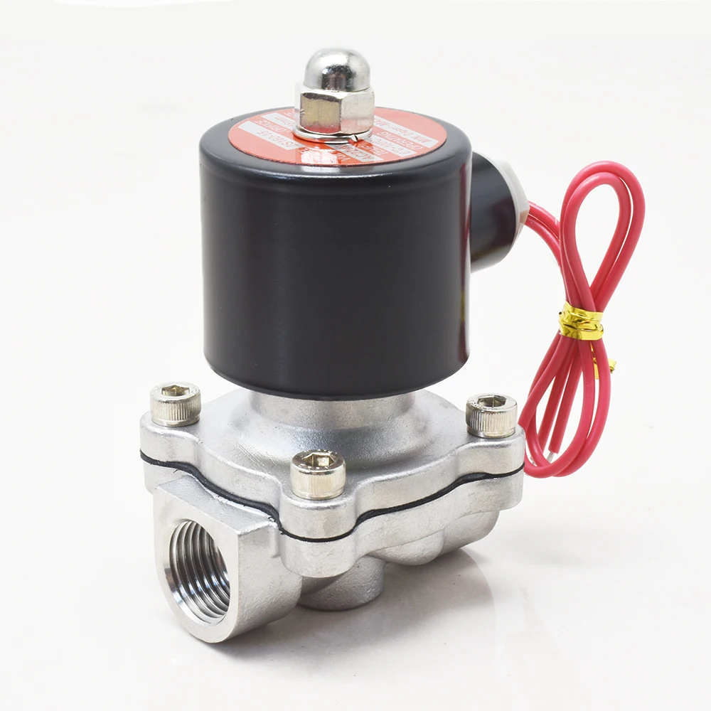 SS304 2S160-15 G 1/2 Normally Closed Stainless Steel 2 Way Miniature Solenoid Valve DC 24V 12V AC 110V 220V