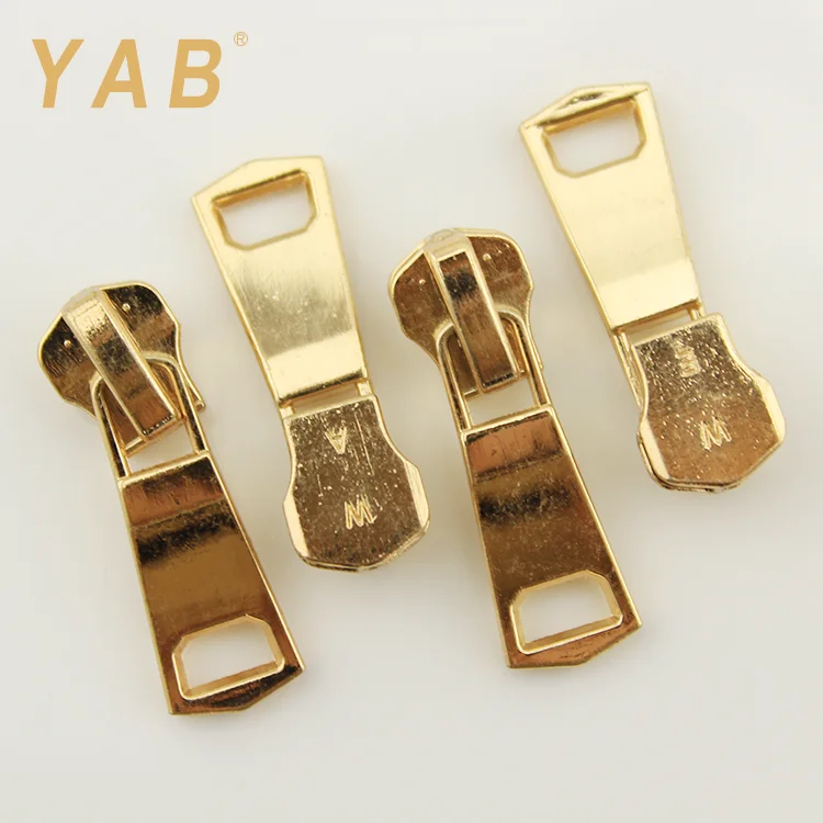 YAB Высококачественная фурнитура для сумок металлическая застежка-молния пользовательский выгравированный логотип золотая