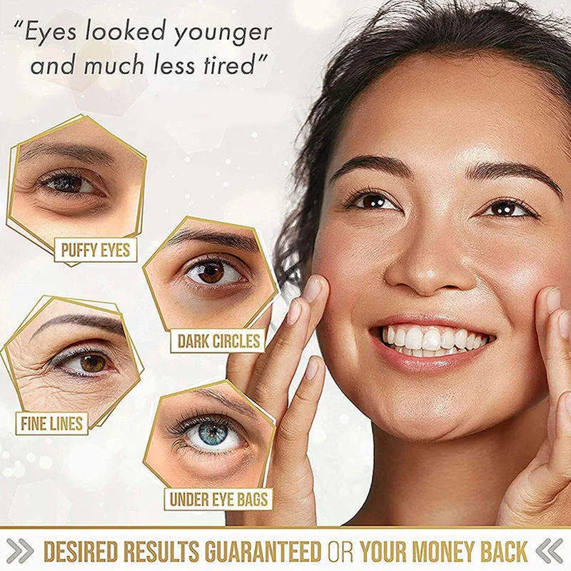 Private Label 24k Gold Eye Treatment Masks With Collagen Skin Care Under Eye Patch 20 Pairs Under Eye Mask