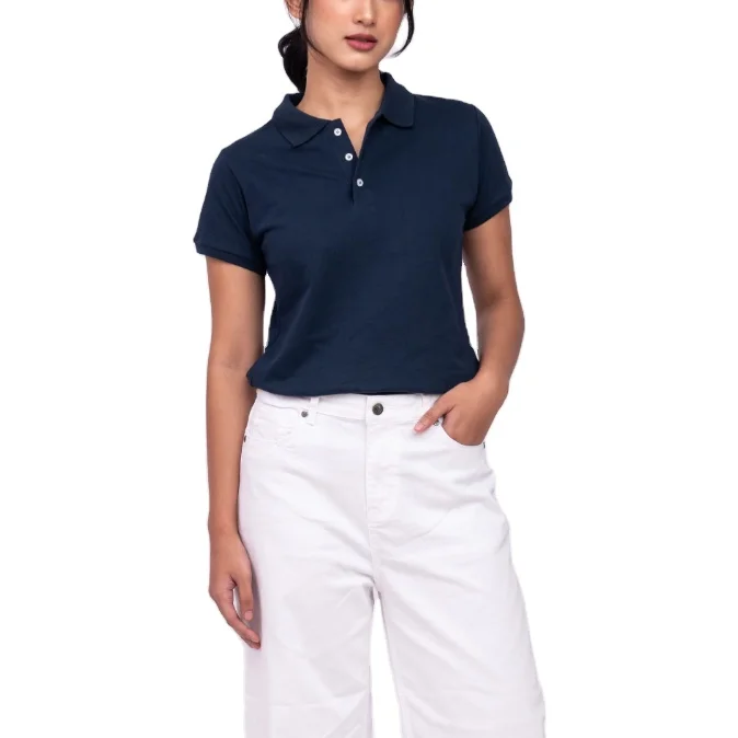 New Arrival Wholesale Summer Women Blank Golf Polo Ladies Short Sleeve Slim Fit Polo T-shirt Custom Logo Polo Shirts