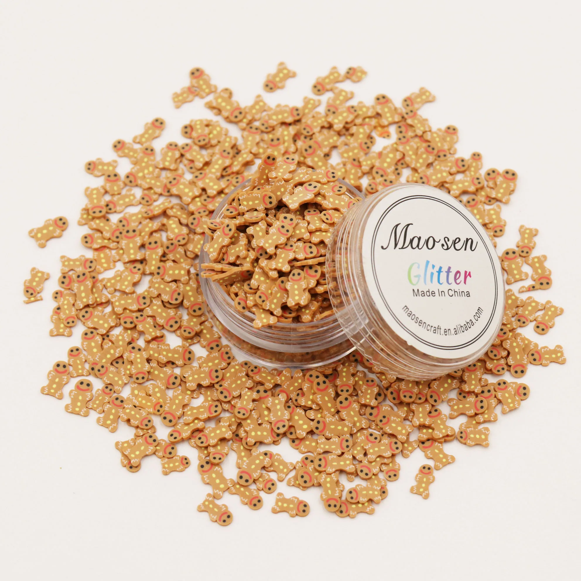 Wholesale Bulk Gingerbread Polymer Clay Slices For Nail Art Christmas Decoration