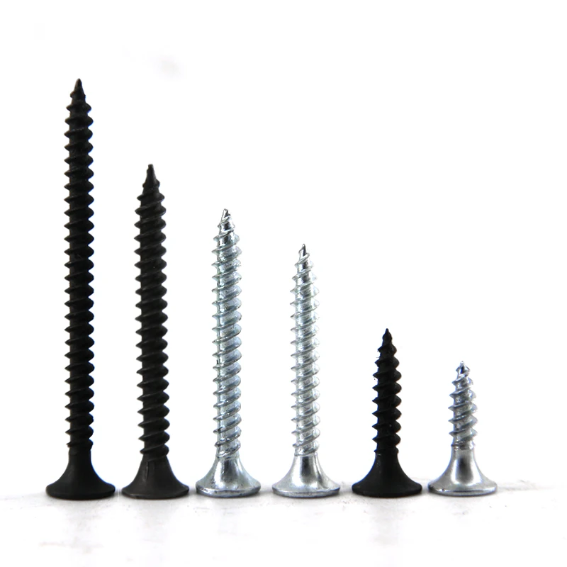 Wood Screws Manufacturer Custom Drywall Nails High Strength Self Tapping Cross Recess Countersunk Head Screw Black Industry Pan