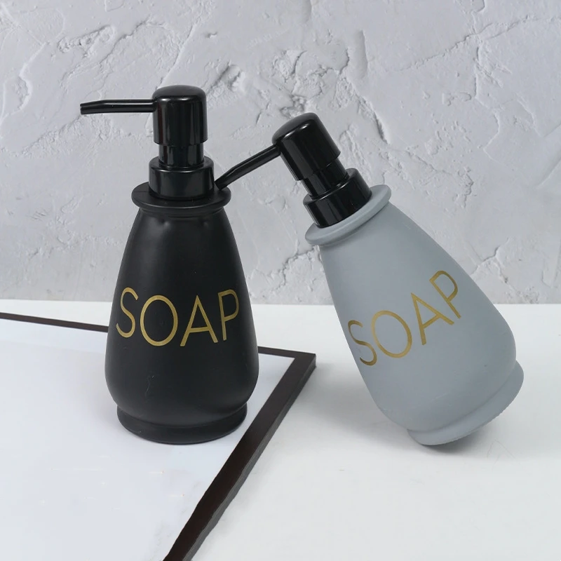 Luxury Wholesale 400ml Frosted Glass Liquid Soap Dispenser Bottle with Stainless Steel Pump