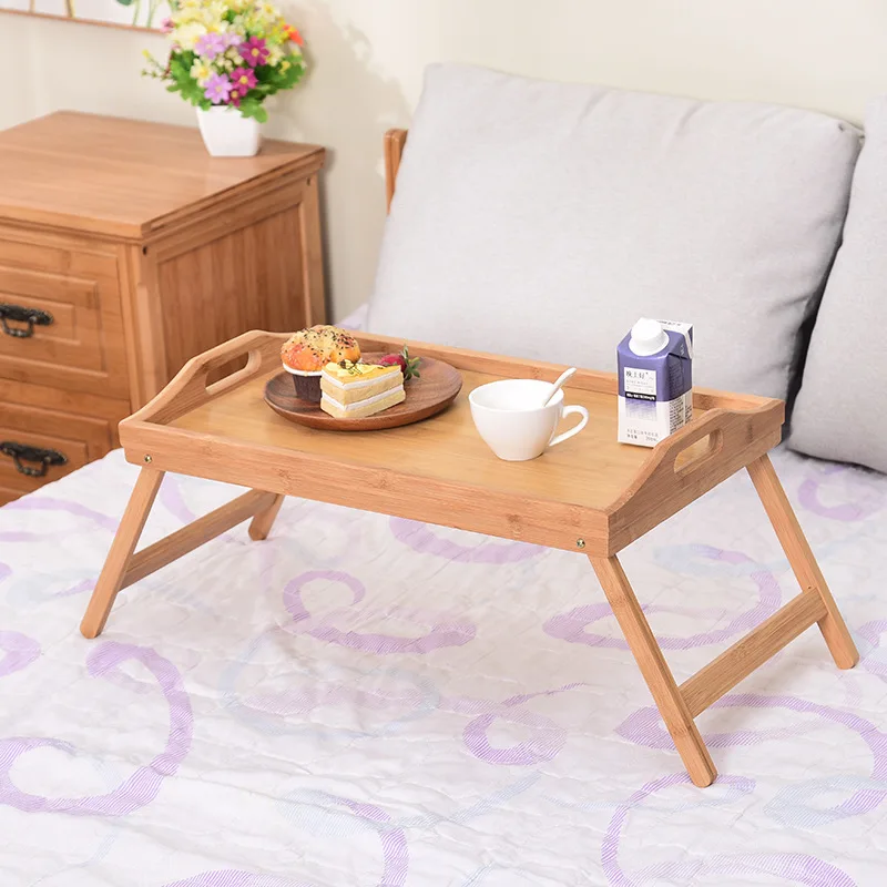 Wholesale Customization Bedroom Folding Laptop  Bamboo Desk  Dormitory  Study Wooden Desk