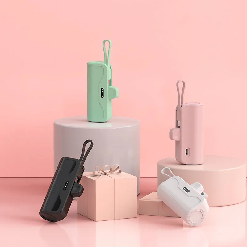 Built in Cable Capsule Power Bank Portable Emergency 5000mah Mini Power Bank,small Size Mobile Phone Tecnologia Micro USB Holder