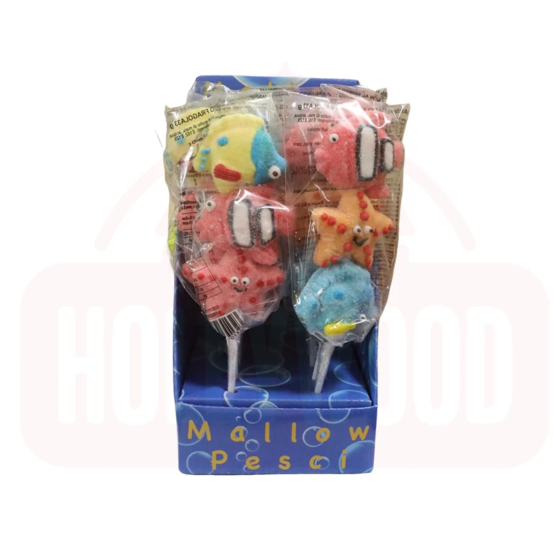 Holeywood 3D 33g Marshmallow String Lollipop Marine Animal Combination Multi-Color Fruit Flavored Sweet Halal Candy Box