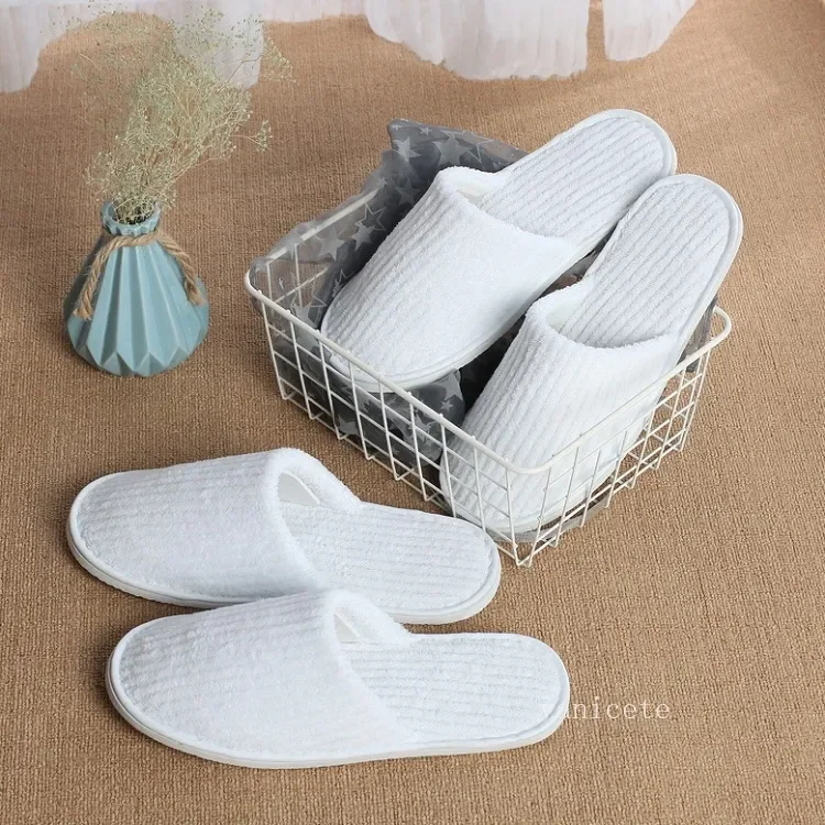 Custom Hotel Supplies Guest Room Spa Travel Closed Toe Disposable Slippers