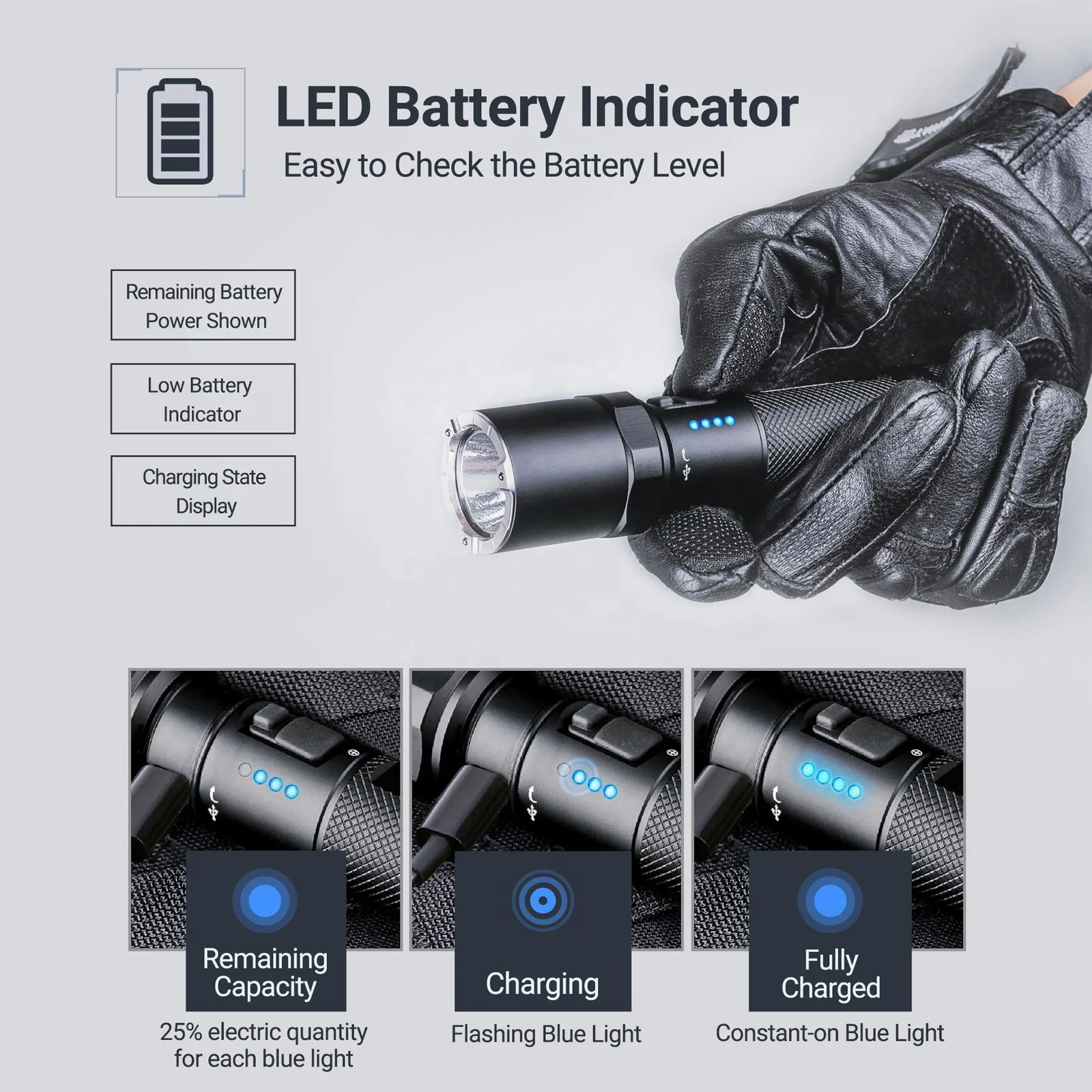 1600 lumen  five years warranty nextorch  linterna stick torch &holster  set Led rechargeable self defense Tactical flashlight