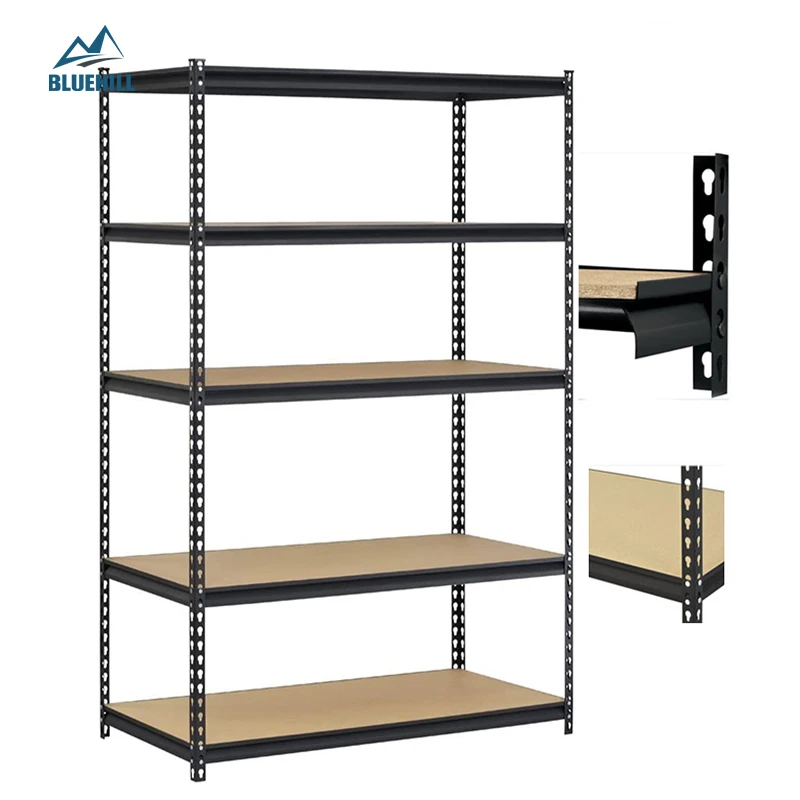 800lbs/ layers Heavy duty 5 layers garage boltless storage racks anaqueles with wire shelves
