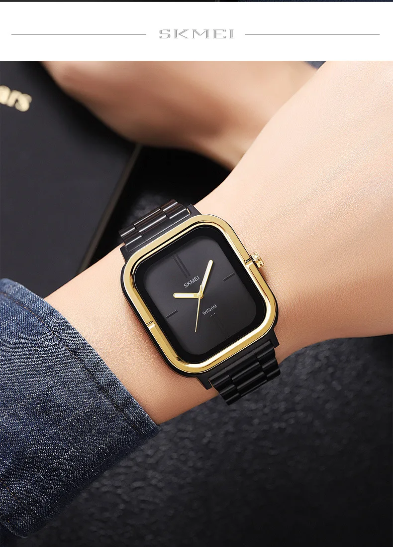 GZ 2275 Trendy Minimalist Three Needle Stainless Steel Strap 38.4mm Waterproof Travel Quartz Movement Skmei Watch Chronograph
