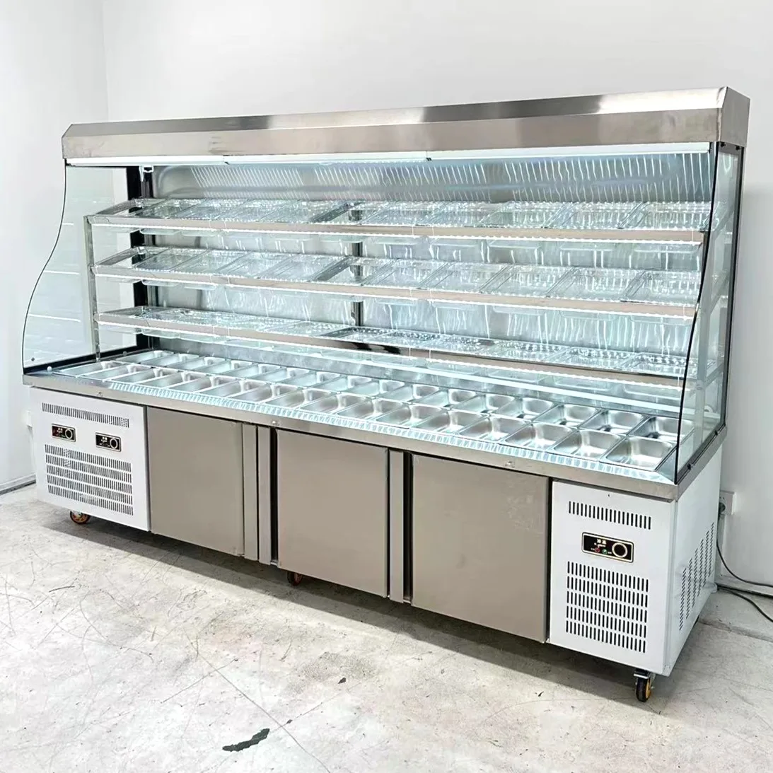 MaLaTang freezer upright chiller fridge glass door refrigerator fruit and vegetable refrigerator for restaurant hotpot