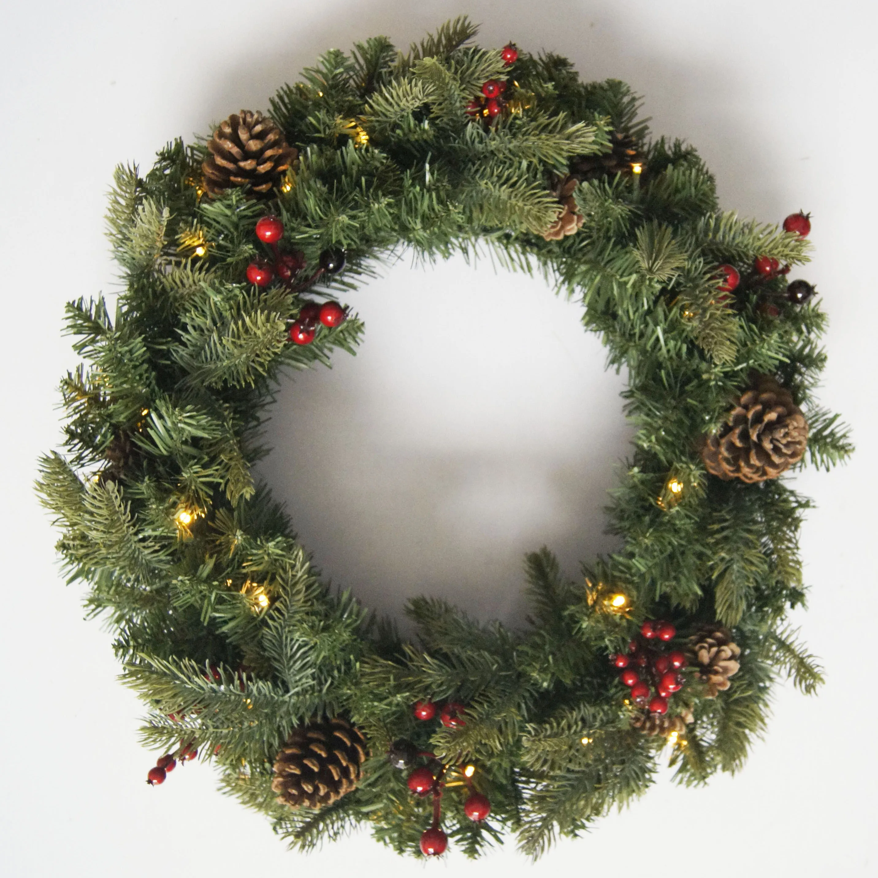 Wholesale Christmas light decorative front door advent wreath pine new years artificial 60 corona navidad