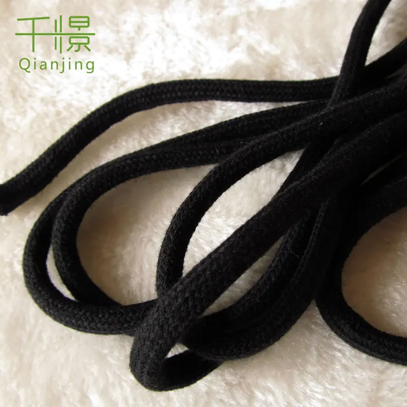 RC03 Manufacturer hot selling clothing accessories drawstring 6mm black terylene encryption core round rope
