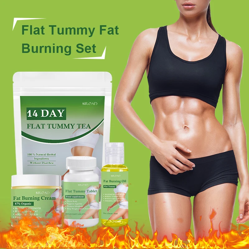 14 days Fast Weight Loss Shaped Skinny  Flat Tummy slimming Tea Fat Burner Pills Fat Burning Cream Massage Fat Burning Oil Set