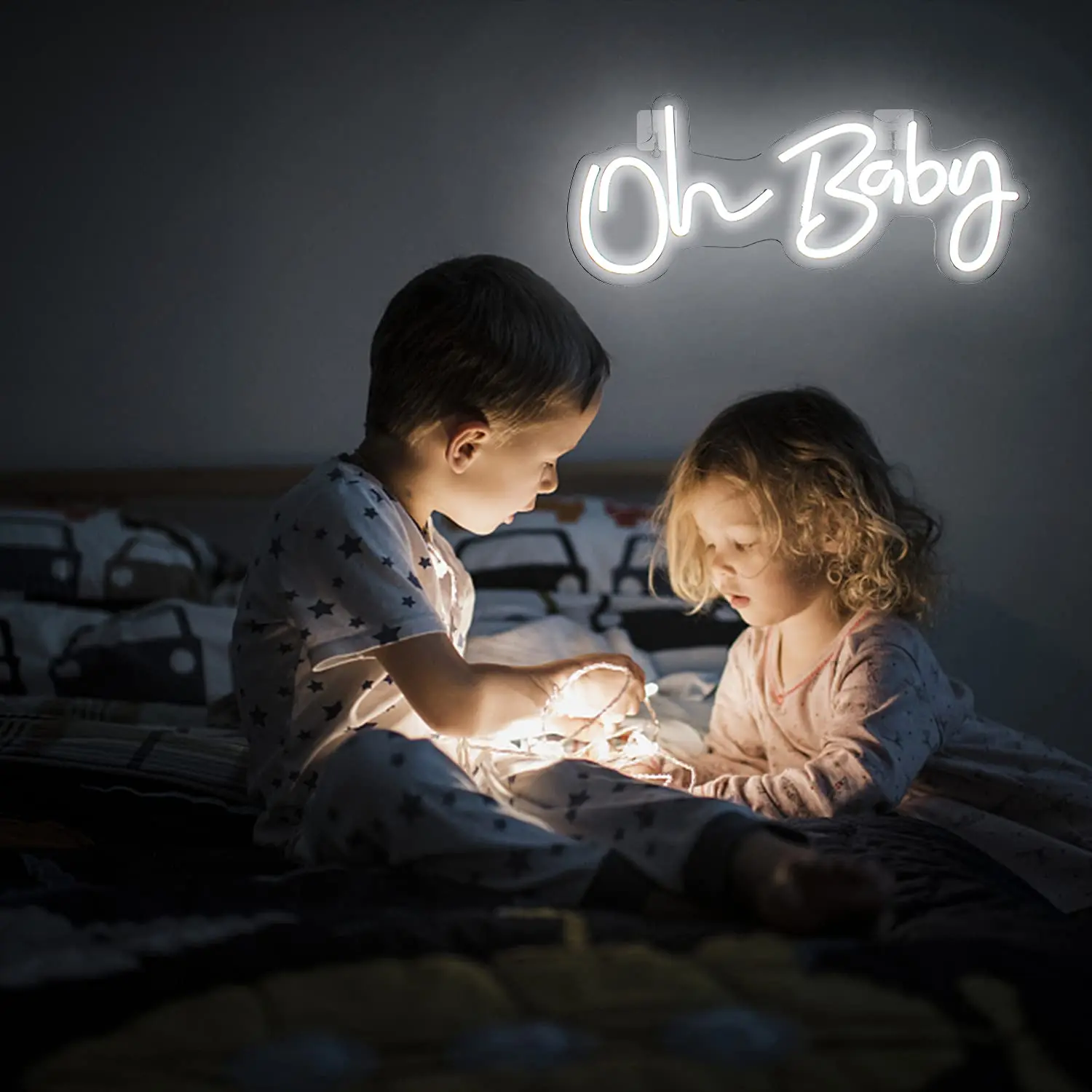 Neon Sign Oh Baby LED Neon for Nursery Bedroom Game Room Party Baby Shower Room Decor