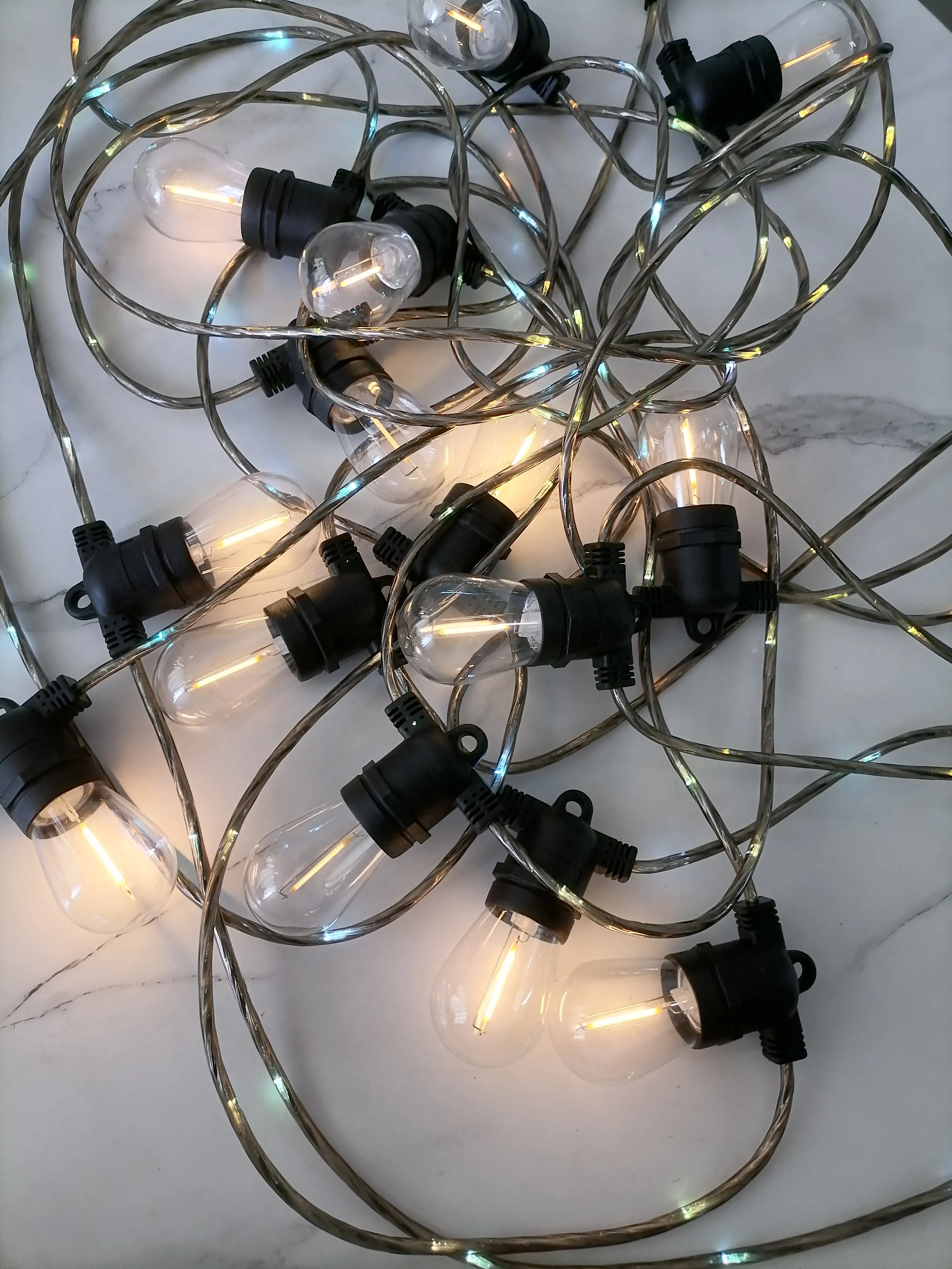 Outdoor RGB String Lights Color Changing with Flashing Rope Luminous String for Outside Patio Backyard Christmas Holiday Party