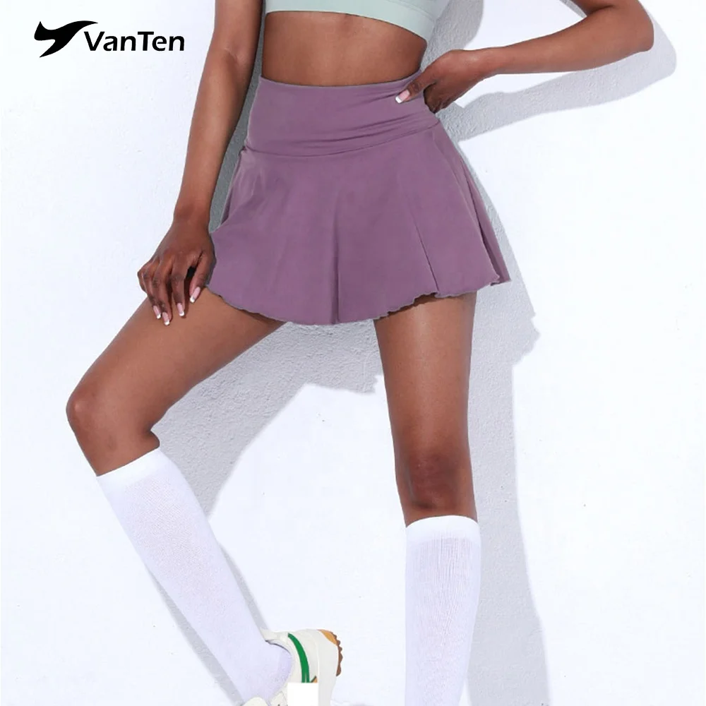 High school girls golf run skirts solid color custom cheer sports pleated skirt