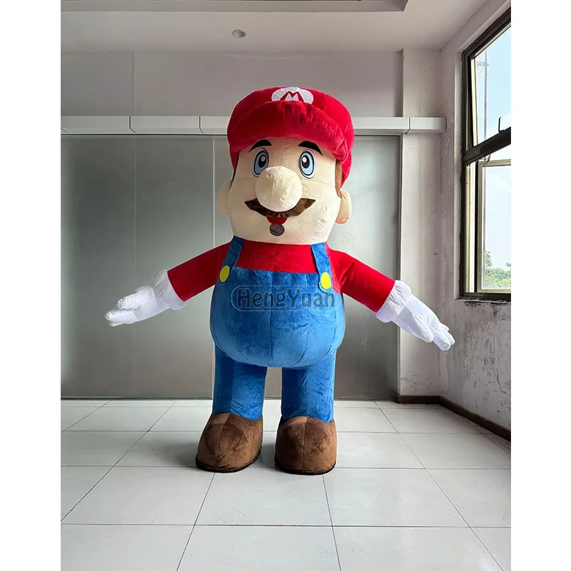 Hengyuan Cosplay Cartoon Character Inflatable Super Red Mario Costumes for Party Dresses Inflatable Green Luigi Walking Mascot