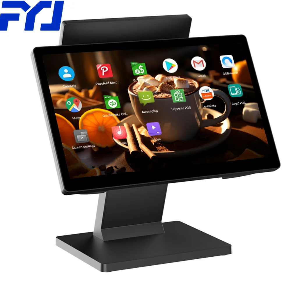 FYJ F2-6 15.6' All In One OEM Android Windows Cash Register Payment All-in-One Desktop PC Business Cash Register Pos System