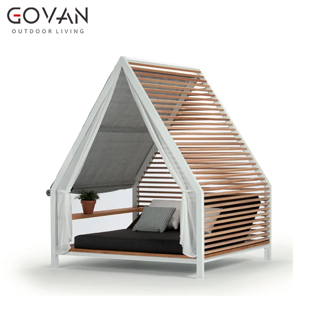 
Luxurious Design Hotel Garden Beach Sunbed Outdoor Furniture Aluminum Double Daybed 