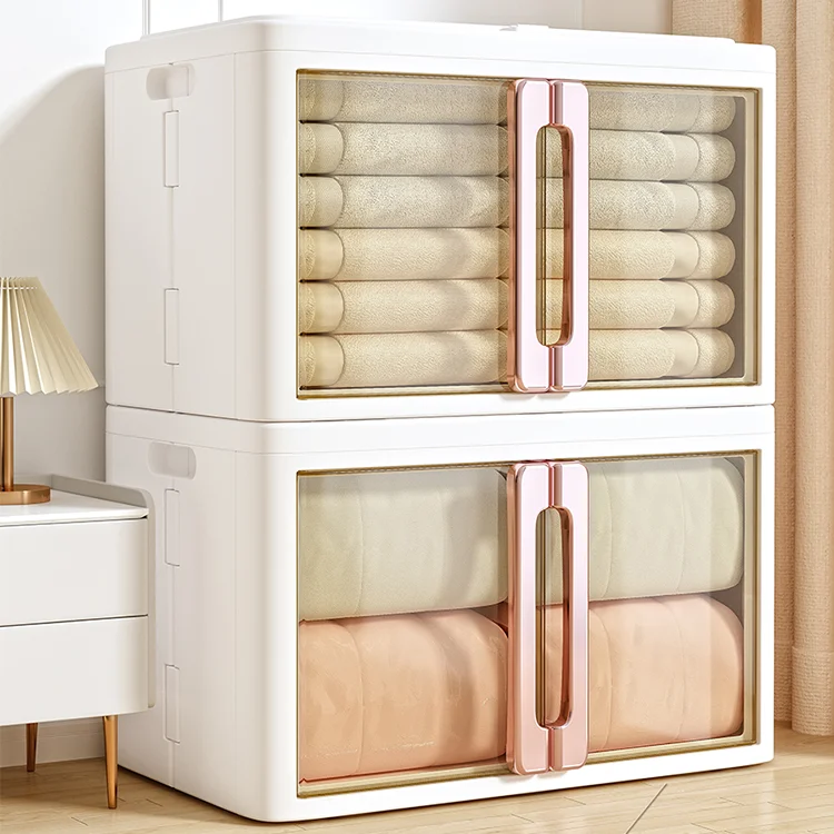 Xingyou Collapsible Storage Bins with Lids  Containers for Organizing Folding Storage Box with Door