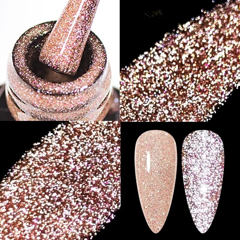 Extended UV Gel Platinum Glitter Acrylic Polyethylene Gel is used for quick extension construction nail beauty