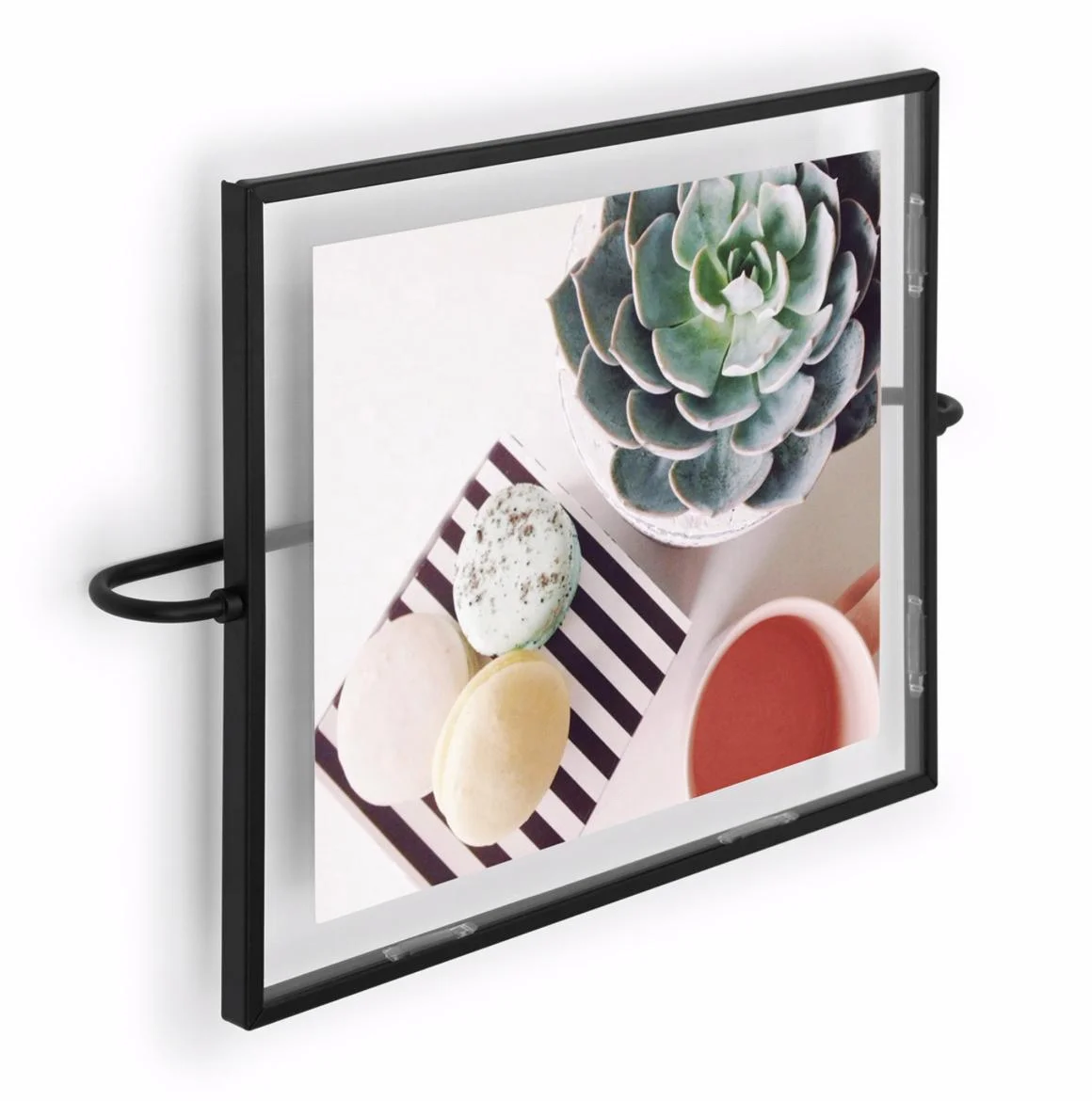 Nordic Simple Picture Frame Gold black Metal Floating Pressed Glass with Metal 4x6 High Quality Iron Photo Frame