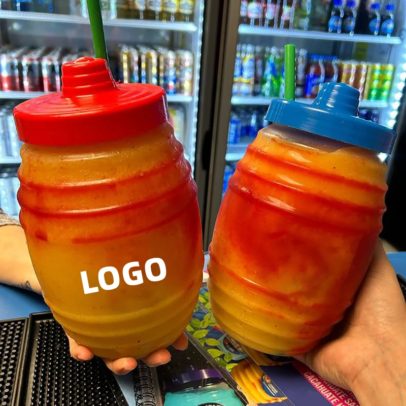 Wholesale 32oz mexican jar daiquiri cup drink juice milk  beer mug with lid and straw