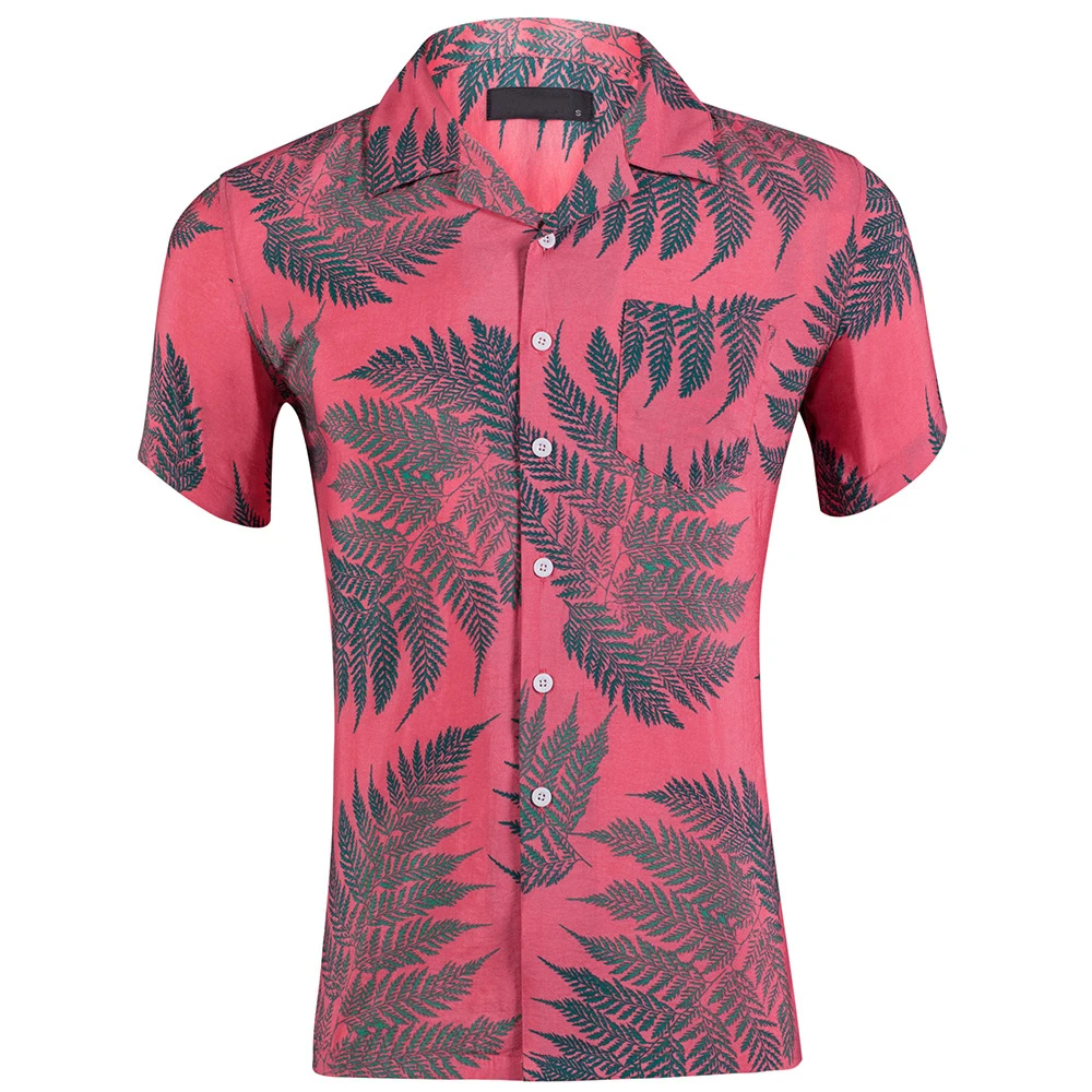 Wholesale RTS Custom all over printing Beach wear Resort shirts Party Silk Cotton Poplin Men Aloha shirts