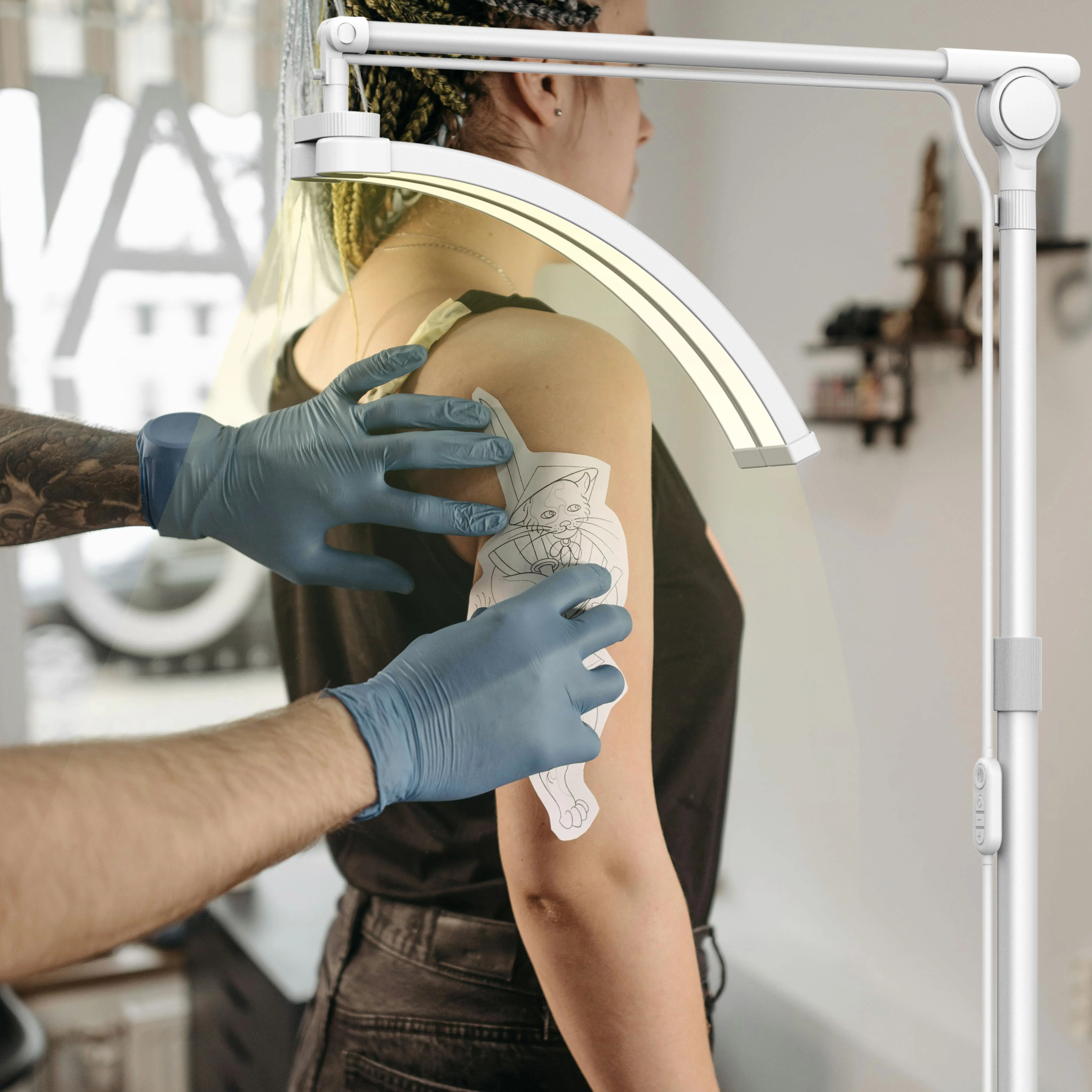 Diameter  Led Eyelash Floor Lash Light Tattoo Moon Lamp Lighting For Beauty