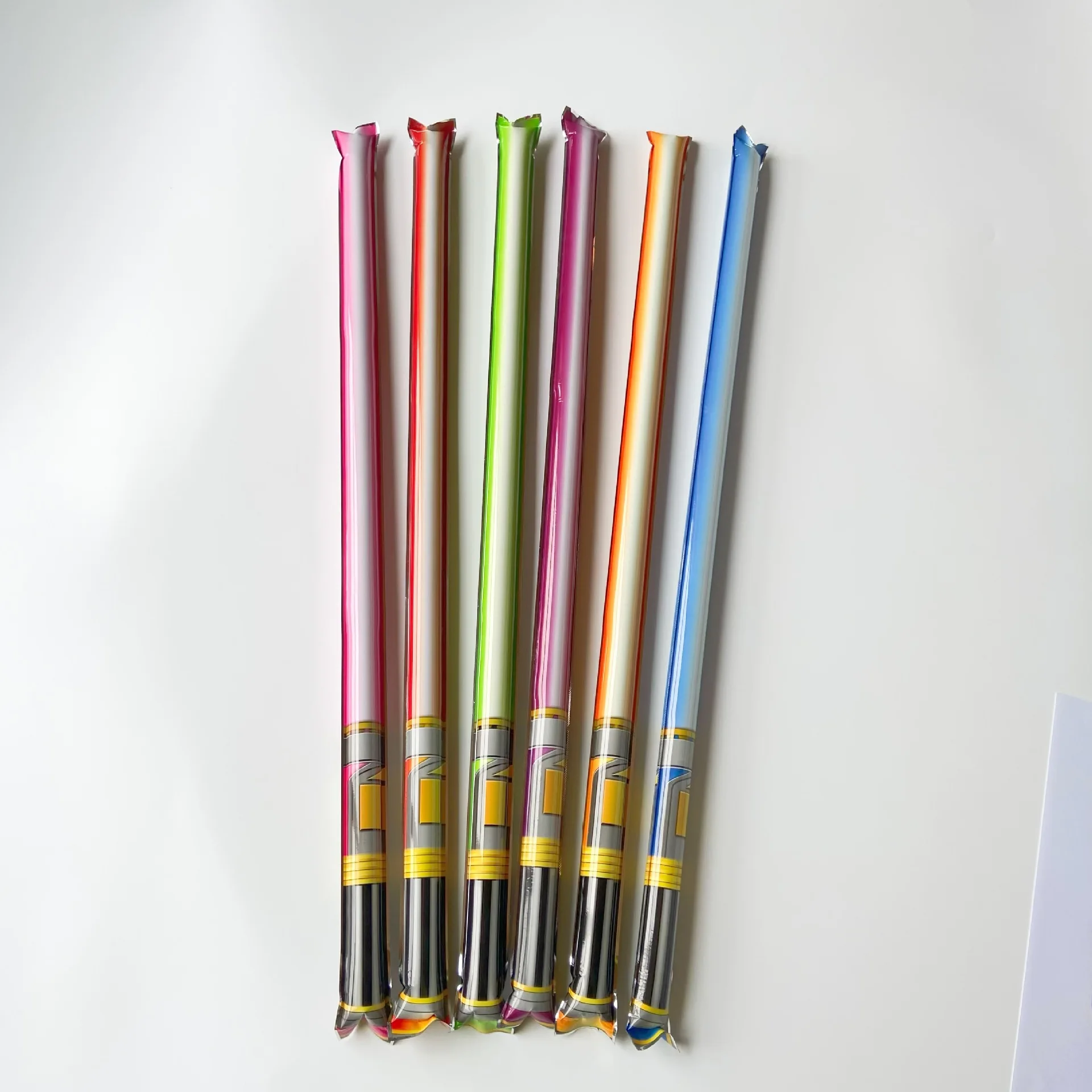 Wholesale 70CM Self Inflating Balloons Refueling Rod Boosts PK Laser Rod Long Stripe Foil Balloons
